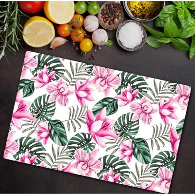 Coloray - Elegancka szklana deska do krojenia 80x52 - Kwiaty - Liście - Cutting Board Coloray - Elegancka szklana deska do krojenia 80x52 - Kwiaty - Liście - Cutting Board