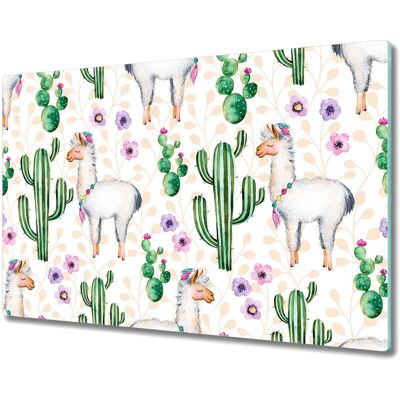 Coloray - 80x52 Glass Induction Lid - 80x52 cm - Cactus Animals Lama - Glass Induction Lid - Publicité Coloray - 80x52 Glass Induction Lid - 80x52 cm - Cactus Animals Lama - Glass Induction Lid - Publicité