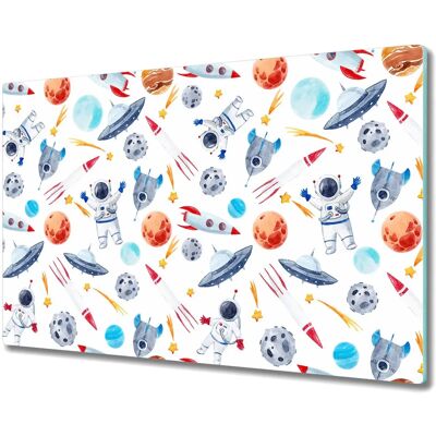 Coloray - Planche À Découper Elégante - 80x52 cm - Verre imprimé Planète Astronaute - Cutting Board Coloray - Planche À Découper Elégante - 80x52 cm - Verre imprimé Planète Astronaute - Cutting Board