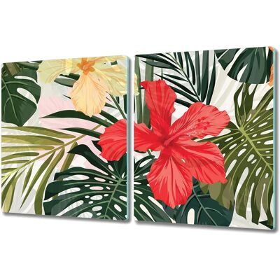 Coloray - Deska do krojenia ze szkła 40x52 - Kwiaty hawajskie - Deska do krojenia ze szkła Coloray - Deska do krojenia ze szkła 40x52 - Kwiaty hawajskie - Deska do krojenia ze szkła