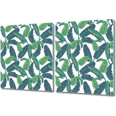 Coloray - Planche À Découper En Verre Deux Parties 2x40x52 Feuille De Banane Verte - Banana Leaf Green - Cutting Board Coloray - Planche À Découper En Verre Deux Parties 2x40x52 Feuille De Banane Verte - Banana Leaf Green - Cutting Board
