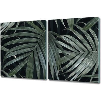 Coloray - 2x40x52 - Czarne Liście Palma - Glass Cutting Board Coloray - 2x40x52 - Czarne Liście Palma - Glass Cutting Board