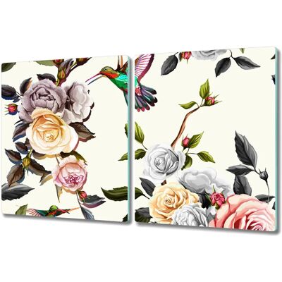 Coloray - Planche en verre - Roses et Kolibris - Cutting board Coloray - Planche en verre - Roses et Kolibris - Cutting board