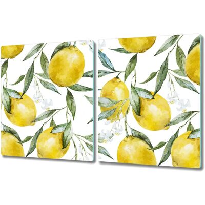 Coloray - Protection Plaque De Cuisson Gazinière Vitrocéramique - 2x40x52 cm - Fruits De Citron - Hob Protector Coloray - Protection Plaque De Cuisson Gazinière Vitrocéramique - 2x40x52 cm - Fruits De Citron - Hob Protector