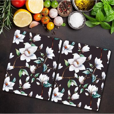 Coloray - Planche En Verre 2x40x52 Fleurs Noires - 2x40x52 cm - Fleurs Noires - Cutting board Coloray - Planche En Verre 2x40x52 Fleurs Noires - 2x40x52 cm - Fleurs Noires - Cutting board