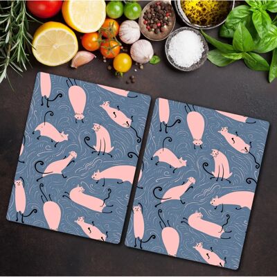 Coloray - Cat Design - Hartowane szkło - 40x52 cm - Cutting Board Coloray - Cat Design - Hartowane szkło - 40x52 cm - Cutting Board