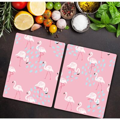 Coloray - Deska do krojenia - Flamingo - Szklana - 2x40x52 cm Coloray - Deska do krojenia - Flamingo - Szklana - 2x40x52 cm