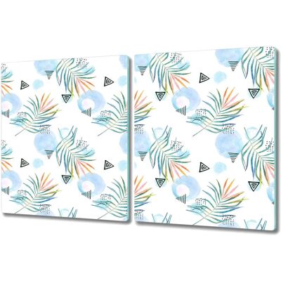 Coloray - Planche En Verre Décoration 2x40x52 Abstraction Pastel Tropicale - Pastel Tropical - 40x52 cm - Cutting Board Coloray - Planche En Verre Décoration 2x40x52 Abstraction Pastel Tropicale - Pastel Tropical - 40x52 cm - Cutting Board