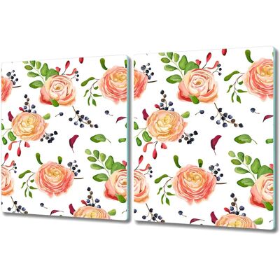 Coloray - Planche à découper verre 2x40x52 Roses Baies - Cutting board Coloray - Planche à découper verre 2x40x52 Roses Baies - Cutting board