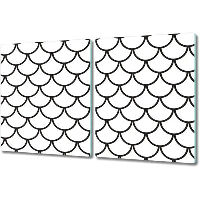 Coloray 2x40x52 Szklona pokrywka w skórkę rybich łusek - Pokrywa kuchenka Coloray 2x40x52 Szklona pokrywka w skórkę rybich łusek - Pokrywa kuchenka