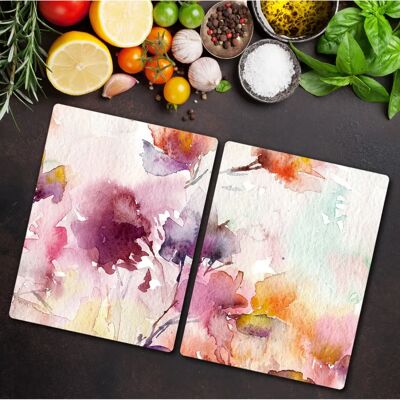 Coloray - Deska do krojenia ze szkła - Kwiaty pastelowe 40x52 cm - 2 szt. Coloray - Deska do krojenia ze szkła - Kwiaty pastelowe 40x52 cm - 2 szt.