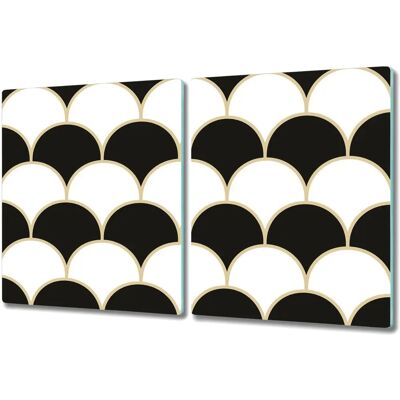 Coloray - Jakobsmussel - Noir et Blanc - 2x40x52 - Glass Cutting Board Coloray - Jakobsmussel - Noir et Blanc - 2x40x52 - Glass Cutting Board