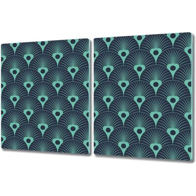 Coloray Szklana deska do krojenia - 2x40x52 cm - Neonowy niebieski florala Coloray Szklana deska do krojenia - 2x40x52 cm - Neonowy niebieski florala