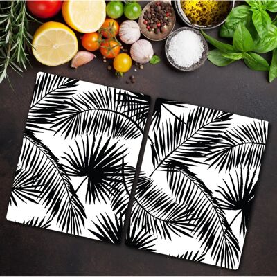 Coloray - Plancha palma szkło 2x40x52 - Palmowy nadruk - Powierzchnia szklana - Deska do krojenia Coloray - Plancha palma szkło 2x40x52 - Palmowy nadruk - Powierzchnia szklana - Deska do krojenia