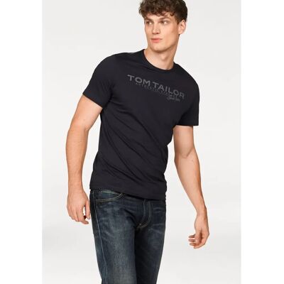 TOM TAILOR M Blau Logo-Front T-Shirt - Bestseller TOM TAILOR M Blau Logo-Front T-Shirt - Bestseller