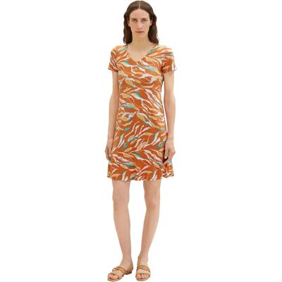 Robe feuille abstraite marron TOM TAILOR - Robe Robe feuille abstraite marron TOM TAILOR - Robe