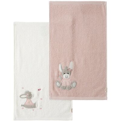 Sterntaler Barnhandduk 7162318 - Rosa, Vit Bomull 2 st Sterntaler Barnhandduk 7162318 - Rosa, Vit Bomull 2 st