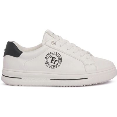 TOM TAILOR Damen Sneaker aus Lederimitat mit Logo - Weiß - Sneaker TOM TAILOR Damen Sneaker aus Lederimitat mit Logo - Weiß - Sneaker