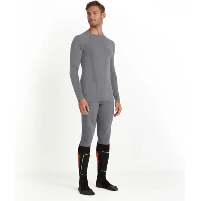 Falke Wool Tech Long Sleeve Shirt - Grey Heather - Base Layer Falke Wool Tech Long Sleeve Shirt - Grey Heather - Base Layer