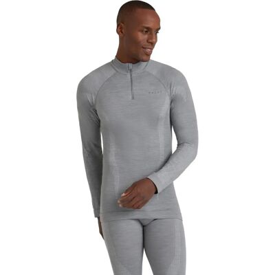 Falke Wool Tech Medium - Long Sleeve Zip Shirt - Grey Heather Falke Wool Tech Medium - Long Sleeve Zip Shirt - Grey Heather
