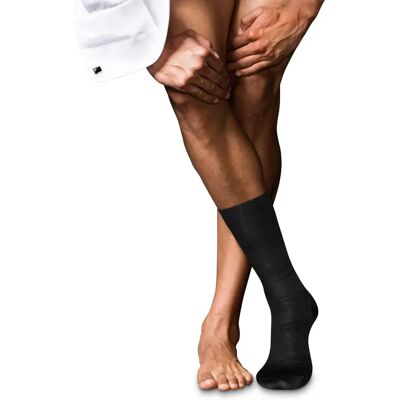 Falke Highshine Socks - Black - Durable Elegant Classic Stripes Falke Highshine Socks - Black - Durable Elegant Classic Stripes