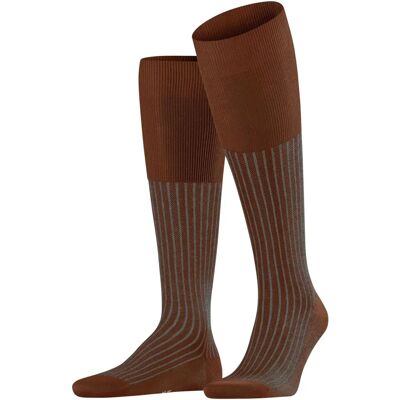 Falke Oxford Stripe Kniestrümpfe - Terrakotta Braun - Socken Falke Oxford Stripe Kniestrümpfe - Terrakotta Braun - Socken