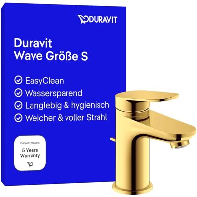 Piață Wave Auriu Polished - Design Modern, EasyClean, 5 l/min Piață Wave Auriu Polished - Design Modern, EasyClean, 5 l/min