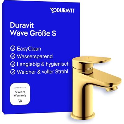 Duravit Gold Poliert Waschtischmischer - 95mm Ausladung - Modernes Design Duravit Gold Poliert Waschtischmischer - 95mm Ausladung - Modernes Design