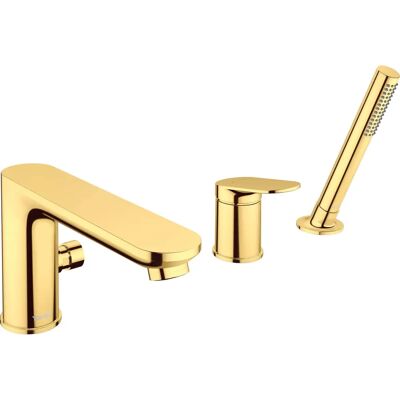Mixeor pentru cadă Duravit Wave - 3 găuri, proiecție 200mm, Auriu Mixeor pentru cadă Duravit Wave - 3 găuri, proiecție 200mm, Auriu