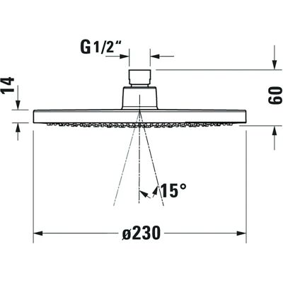 Duravit cap de duș din oțel inoxidabil periat - Ploaie, 230mm Duravit cap de duș din oțel inoxidabil periat - Ploaie, 230mm