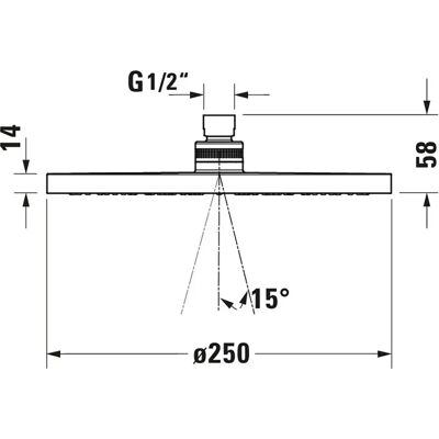 Duravit Cap de duș din oțel inoxidabil 250mm - Ploaie Duravit Cap de duș din oțel inoxidabil 250mm - Ploaie