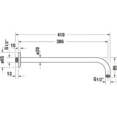 Brățar de duș Duravit din bronz periatat - 410mm Montaj pe perete Brățar de duș Duravit din bronz periatat - 410mm Montaj pe perete