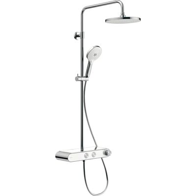 Duravit Duschsystem - Thermostat, Chrom & Weiß Hochglanz - Duschsystem Duravit Duschsystem - Thermostat, Chrom & Weiß Hochglanz - Duschsystem