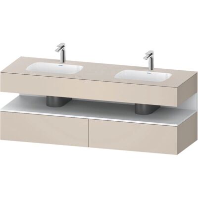 Duravit Taupe & Weiß Moderner Waschtisch - Doppel, 1600x550x600mm Duravit Taupe & Weiß Moderner Waschtisch - Doppel, 1600x550x600mm