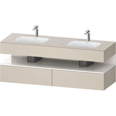 Duravit Taupe Qatego Einbauwaschtisch mit Konsolen - Doppel, 1600x550x600mm Duravit Taupe Qatego Einbauwaschtisch mit Konsolen - Doppel, 1600x550x600mm