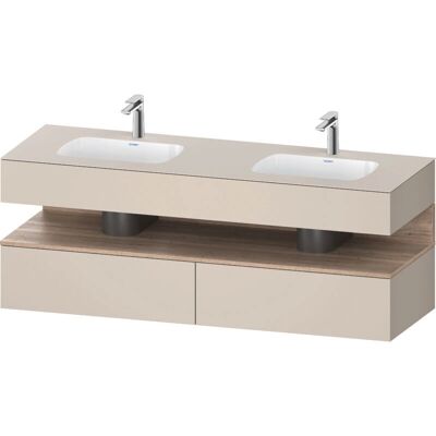 Duravit Qatego Waschbecken - Eiche Marmoriert, Taupe, Doppel, 1600x550mm Duravit Qatego Waschbecken - Eiche Marmoriert, Taupe, Doppel, 1600x550mm
