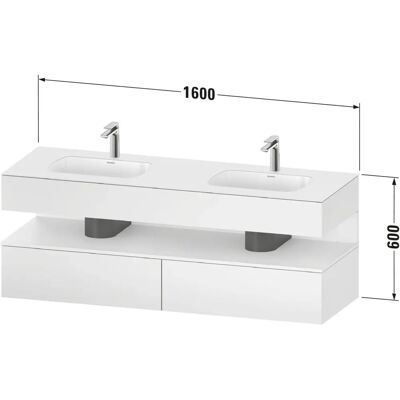 Duravit Qatego - Graphit Supermatt - 1600x550x600mm Waschtisch Duravit Qatego - Graphit Supermatt - 1600x550x600mm Waschtisch