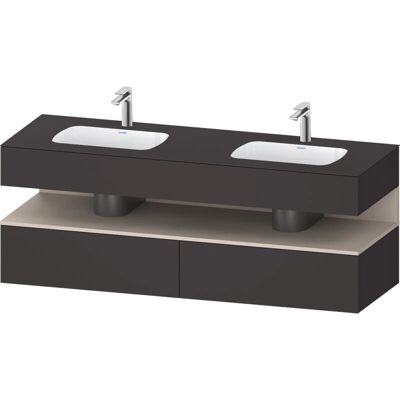 Duravit Qatego Taupe Supermatt Doppelwaschtisch - Waschbecken Duravit Qatego Taupe Supermatt Doppelwaschtisch - Waschbecken