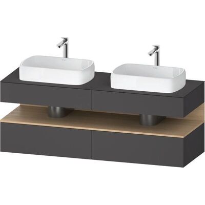 Duravit Qatego Wandhängender Waschtisch-Unterschrank - Graphit Matt - 2 Schubladen Duravit Qatego Wandhängender Waschtisch-Unterschrank - Graphit Matt - 2 Schubladen