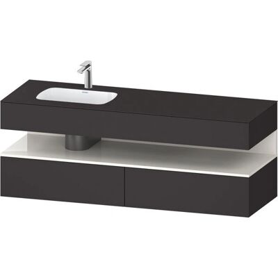 Duravit Qatego Wandwaschtisch Weiß Hochglanz und Graphit - 1600x600mm Duravit Qatego Wandwaschtisch Weiß Hochglanz und Graphit - 1600x600mm