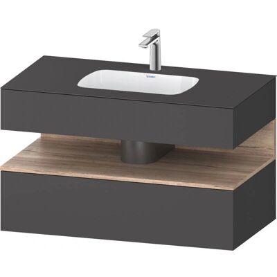 Duravit Qatego Eiche Graphit Matt 1000x550x600mm - Waschbecken Duravit Qatego Eiche Graphit Matt 1000x550x600mm - Waschbecken