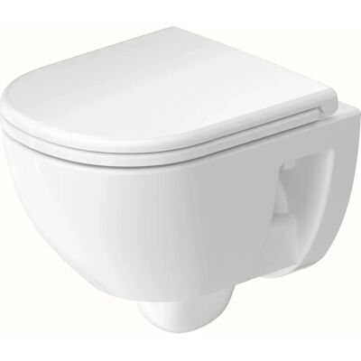 Duravit D-Code WC mural compact - Sans rebord, 370x480mm - Publicité Duravit D-Code WC mural compact - Sans rebord, 370x480mm - Publicité