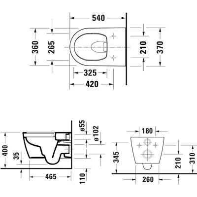 Duravit ME by Starck Wand Tiefspül WC HygieneFlush - Wand-WC Duravit ME by Starck Wand Tiefspül WC HygieneFlush - Wand-WC
