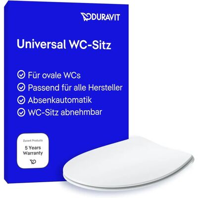 Sedile wc ovale Duravit Univavo bianco con chiusura morbida Sedile wc ovale Duravit Univavo bianco con chiusura morbida