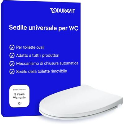 Duravit Univavo Sedile WC Ovale - Chiusura Morbida Automatica, Cerniere in Acciaio Inox Duravit Univavo Sedile WC Ovale - Chiusura Morbida Automatica, Cerniere in Acciaio Inox