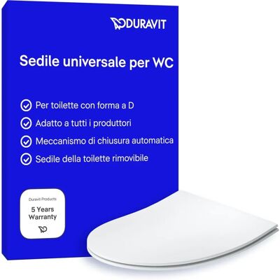 Duravit Univavo Sedile WC a forma di D con Chiusura Automatica Duravit Univavo Sedile WC a forma di D con Chiusura Automatica
