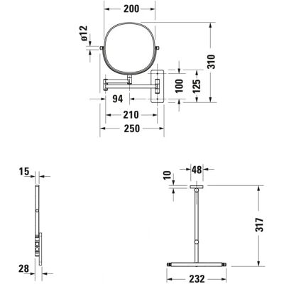 Duravit D-Code Kosmetikspiegel Schwarz Matt 3-fach Vergrößerung - Kosmetikspiegel Duravit D-Code Kosmetikspiegel Schwarz Matt 3-fach Vergrößerung - Kosmetikspiegel