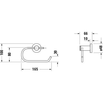 Duravit D-Code Papierrollenhalter - Wandhängend, Schwarz Matt, 165x165x99 mm Duravit D-Code Papierrollenhalter - Wandhängend, Schwarz Matt, 165x165x99 mm