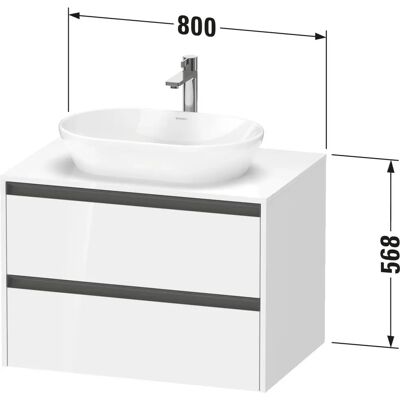 Duravit Ketho.2 Wandhängender Waschtischunterschrank - Eiche Marmoriert Matt - 80cm Duravit Ketho.2 Wandhängender Waschtischunterschrank - Eiche Marmoriert Matt - 80cm