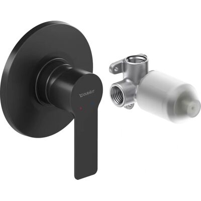 Duravit D-Code Zabudowany jednopłytkowy system prysznicowy - Czarny matowy Duravit D-Code Zabudowany jednopłytkowy system prysznicowy - Czarny matowy